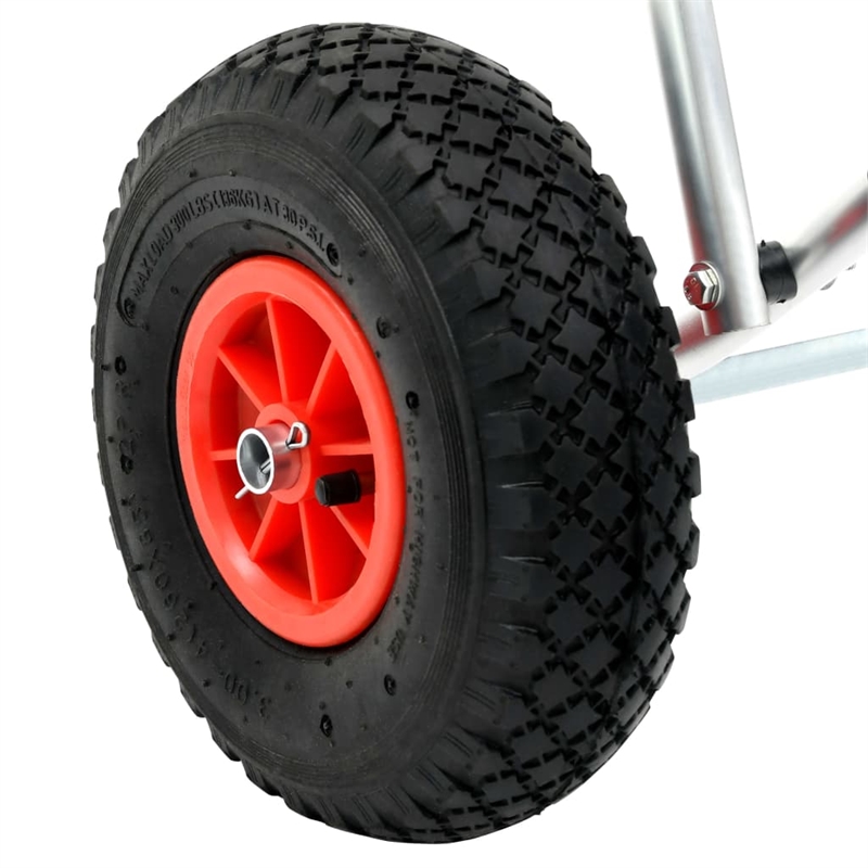 vidaXL Aluminum Kayak Cart in Black/Red