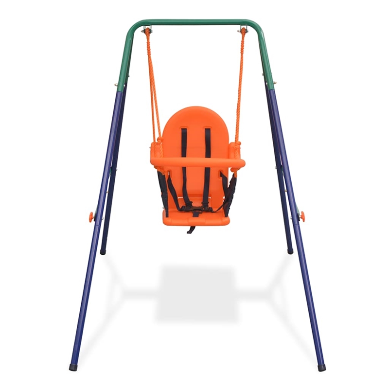 vidaXL Plastic Standard Durable Toddler Swing in Blue/Green/Orange
