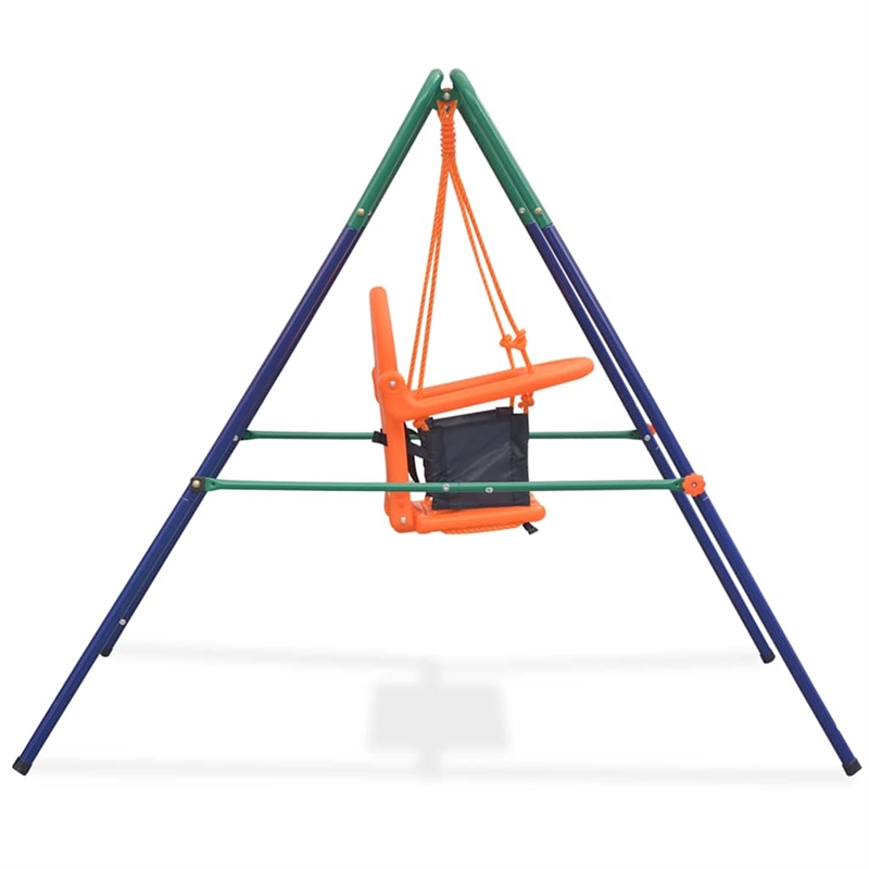 vidaXL Plastic Standard Durable Toddler Swing in Blue/Green/Orange