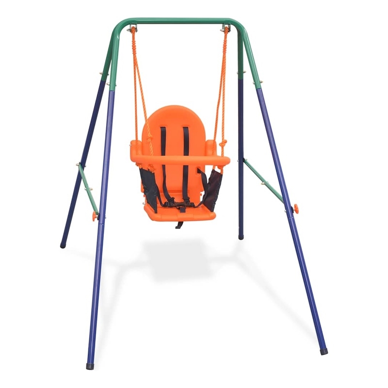 vidaXL Plastic Standard Durable Toddler Swing in Blue/Green/Orange