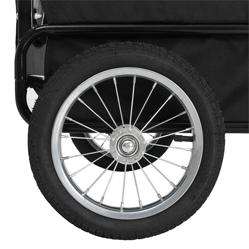 vidaXL Fabric and Steel Collapsible Pet Bike Trailer in Red and Black