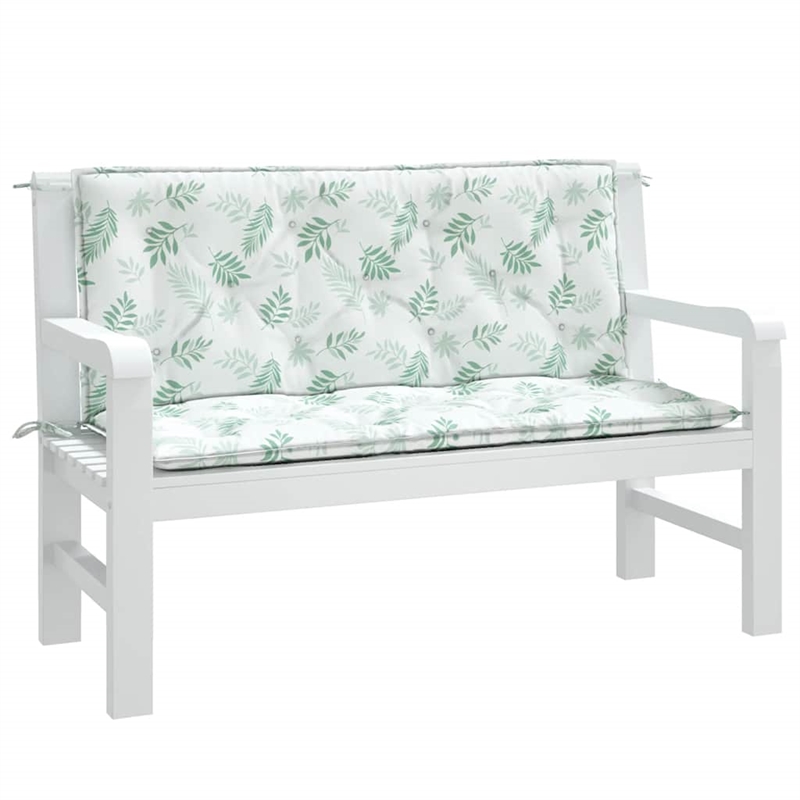 vidaXL Garden Bench Cushion Leaf Pattern (Set of 2)
