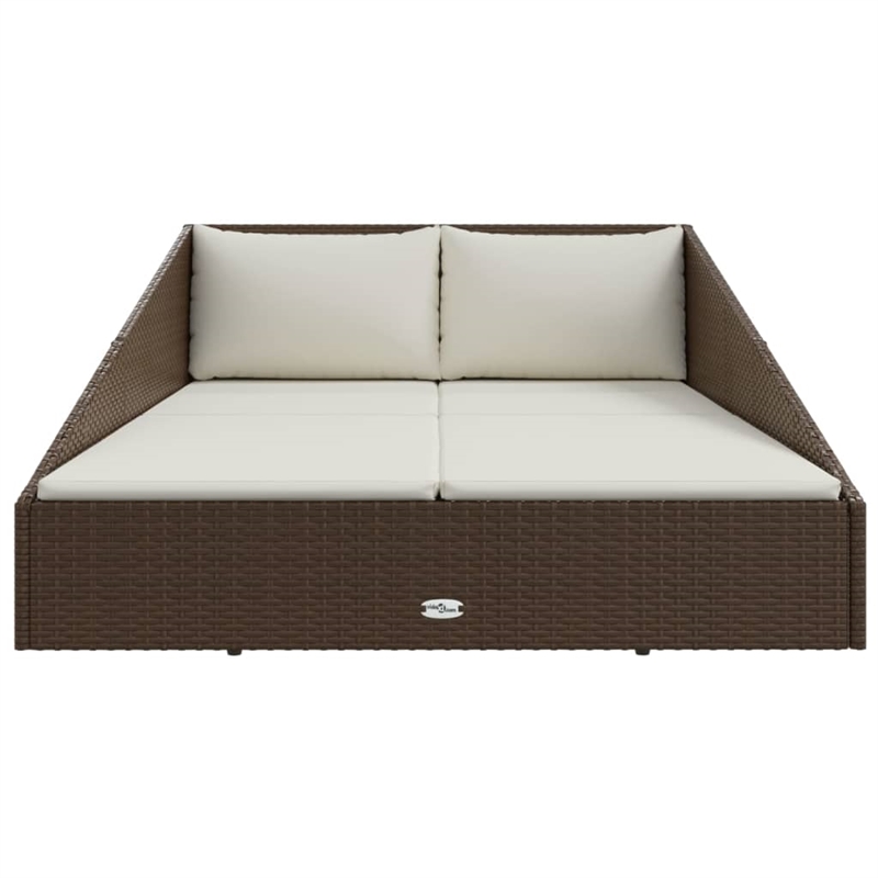 vidaXL PE Rattan Daybed in Brown/Cream White