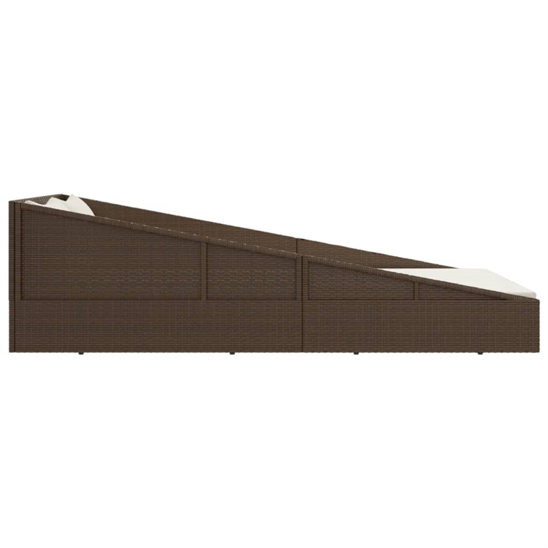 vidaXL PE Rattan Daybed in Brown/Cream White