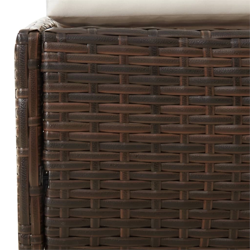vidaXL PE Rattan Daybed in Brown/Cream White