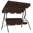 vidaXL Powder-Coated Steel Frame Garden Swing Seat in Coffee/Brown