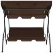 vidaXL Powder-Coated Steel Frame Garden Swing Seat in Coffee/Brown