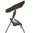 vidaXL Powder-Coated Steel Frame Garden Swing Seat in Coffee/Brown