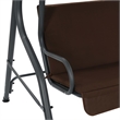 vidaXL Powder-Coated Steel Frame Garden Swing Seat in Coffee/Brown