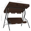 vidaXL Powder-Coated Steel Frame Garden Swing Seat in Coffee/Brown