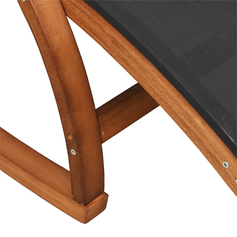 vidaXL Textilene and Solid Poplar Wood Standard Rocking Chair in Gray