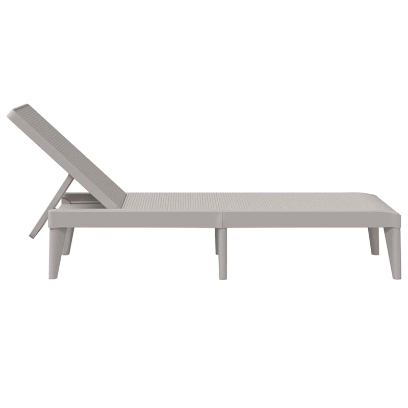 vidaXL Polypropylene Single Adjustable Armrests Sun Lounger in Cappuccino