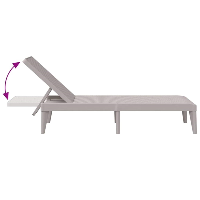 vidaXL Polypropylene Single Adjustable Armrests Sun Lounger in Cappuccino