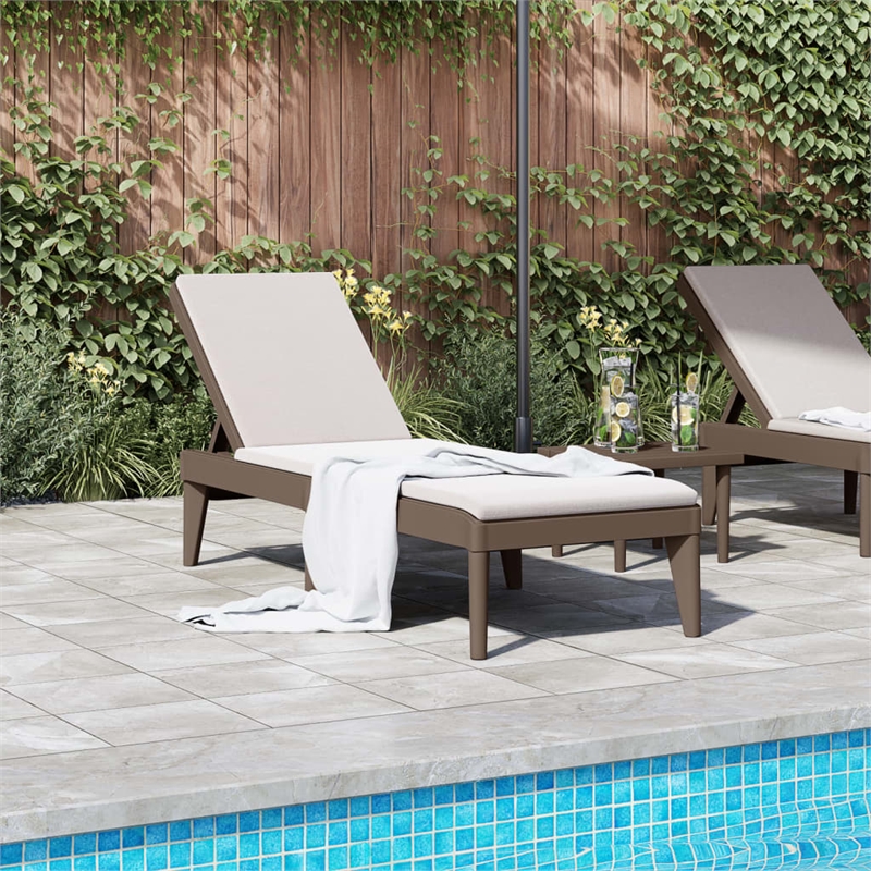 vidaXL Polypropylene Standard UV-Resistant Sun Lounger in Brown