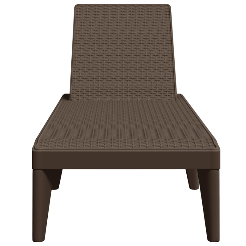 vidaXL Polypropylene Standard UV-Resistant Sun Lounger in Brown