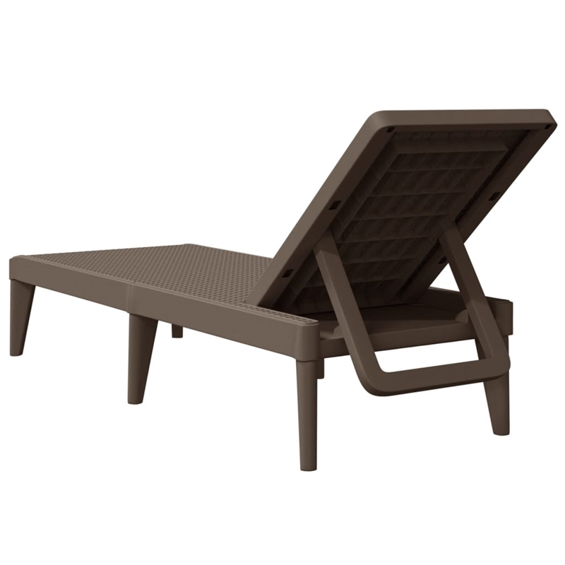 vidaXL Polypropylene Standard UV-Resistant Sun Lounger in Brown