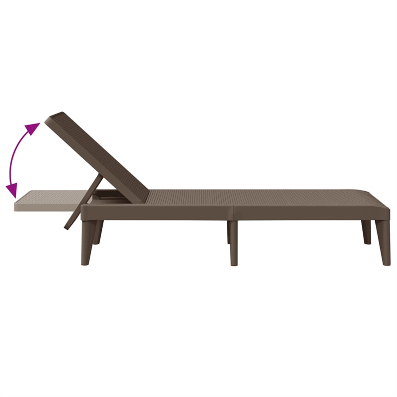 vidaXL Polypropylene Standard UV-Resistant Sun Lounger in Brown