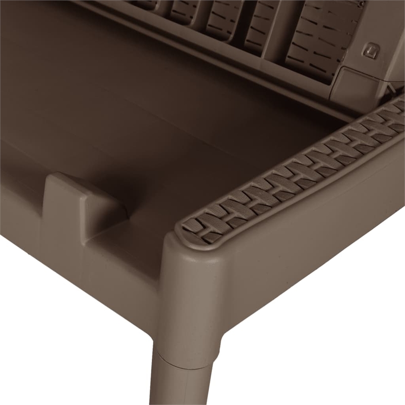 vidaXL Polypropylene Standard UV-Resistant Sun Lounger in Brown