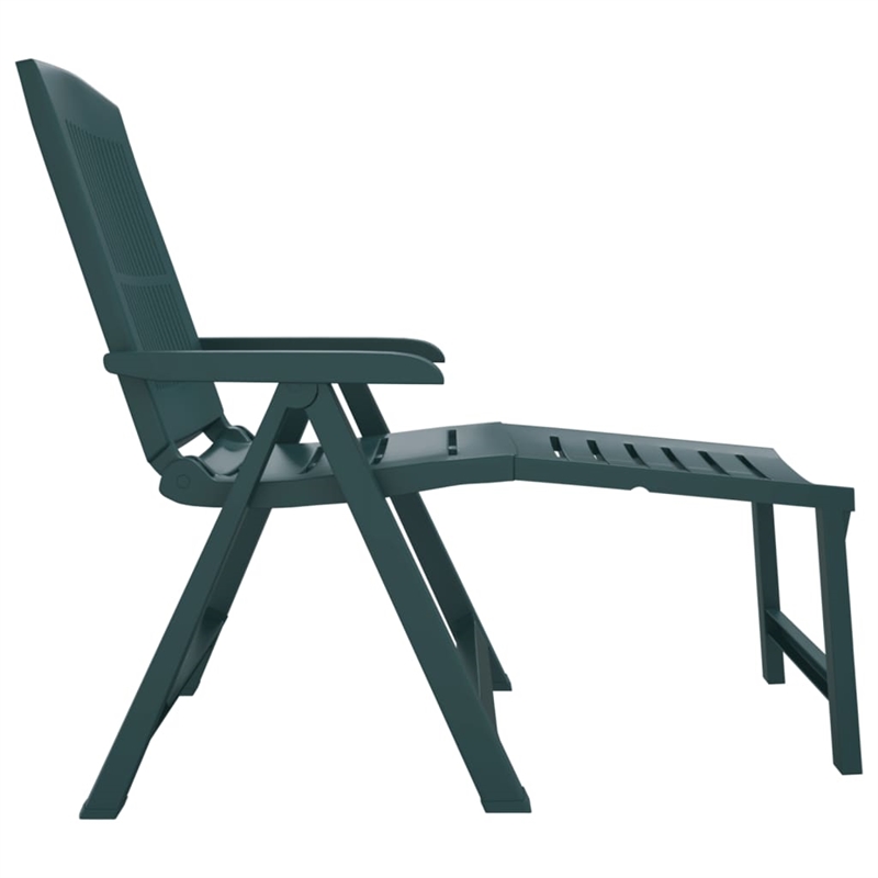 vidaXL Plastic Standard Foldable Sun Lounger in Green