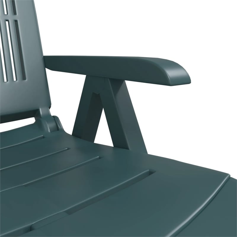 vidaXL Plastic Standard Foldable Sun Lounger in Green