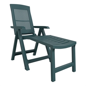 vidaXL Plastic Standard Foldable Sun Lounger in Green