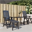 vidaXL Plastic Standard Foldable Sun Lounger in Anthracite
