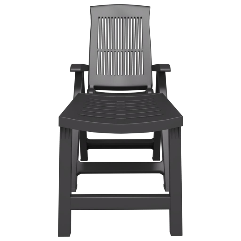 vidaXL Plastic Standard Foldable Sun Lounger in Anthracite