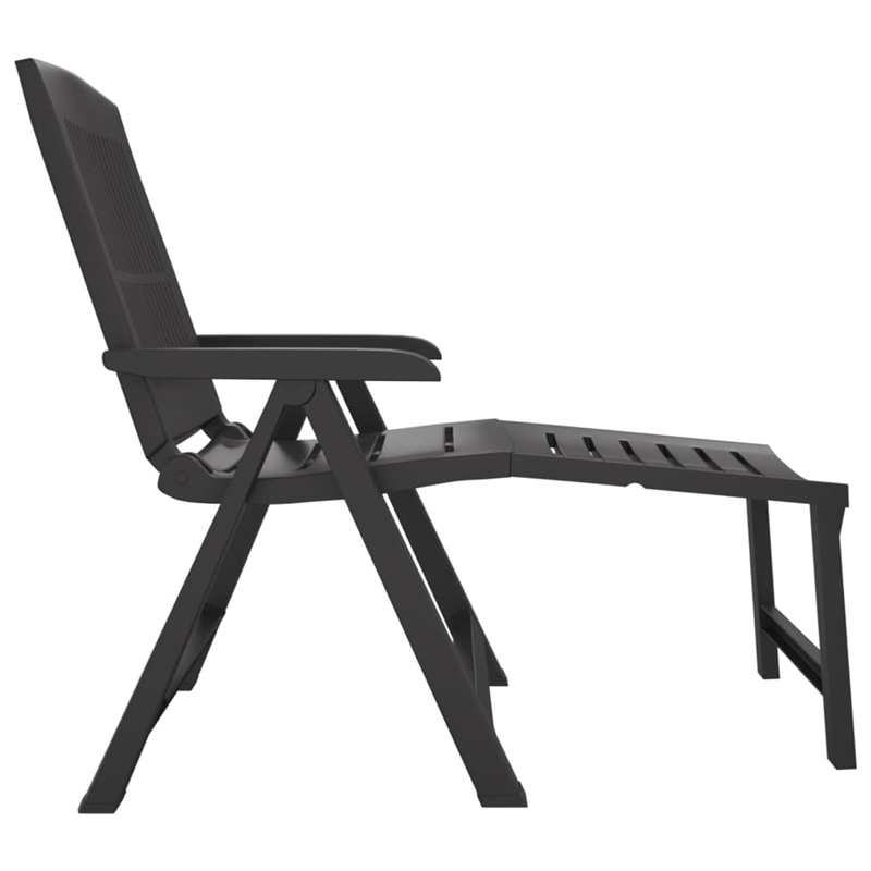 vidaXL Plastic Standard Foldable Sun Lounger in Anthracite