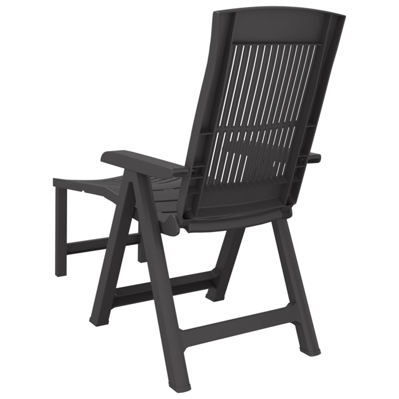 vidaXL Plastic Standard Foldable Sun Lounger in Anthracite