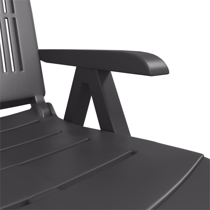 vidaXL Plastic Standard Foldable Sun Lounger in Anthracite