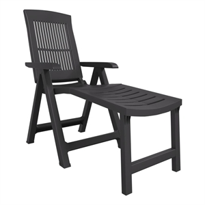 vidaXL Plastic Standard Foldable Sun Lounger in Anthracite