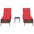 vidaXL Patio  Sun Lounger Set in Brown and Red