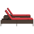 vidaXL Patio  Sun Lounger Set in Brown and Red