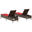 vidaXL Patio  Sun Lounger Set in Brown and Red