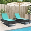 vidaXL Patio Standard Sun Lounger Set in Black and Blue