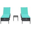 vidaXL Patio Standard Sun Lounger Set in Black and Blue