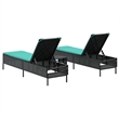 vidaXL Patio Standard Sun Lounger Set in Black and Blue