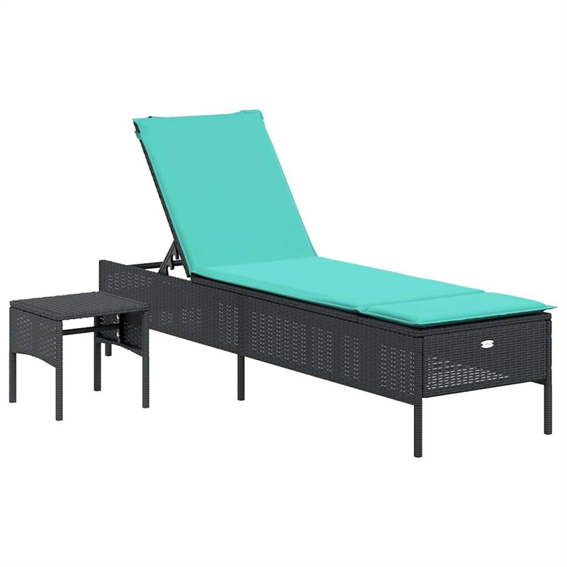vidaXL Patio Standard Sun Lounger Set in Black and Blue