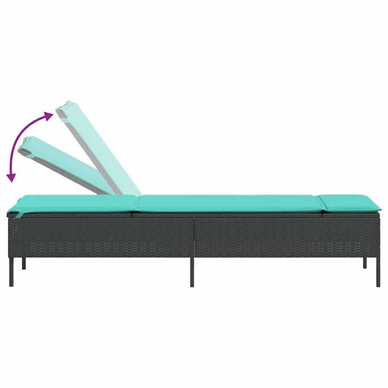 vidaXL Patio Standard Sun Lounger Set in Black and Blue