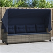 vidaXL PE Rattan Steel Polyester Large Sun Lounger in Gray