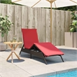 vidaXL Patio PE Rattan 1-Person Sun Lounger in Brown and Red