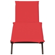 vidaXL Patio PE Rattan 1-Person Sun Lounger in Brown and Red