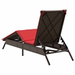 vidaXL Patio PE Rattan 1-Person Sun Lounger in Brown and Red