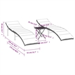 vidaXL PE Rattan One Size Sun Lounger in Light Gray  (Set of 2)