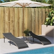 vidaXL PE Rattan One Size Sun Lounger in Light Gray  (Set of 2)