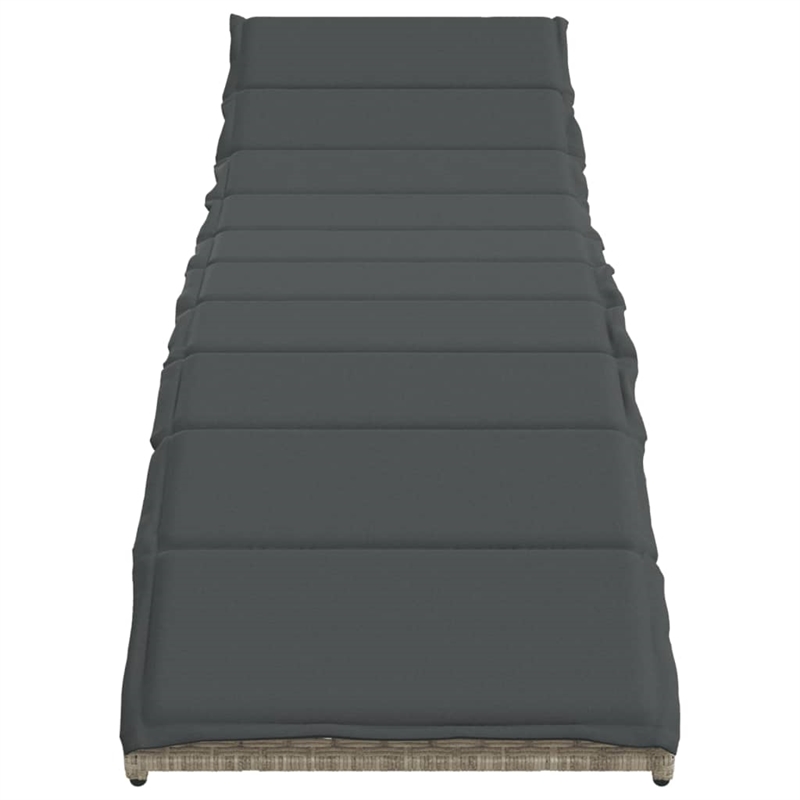 vidaXL PE Rattan One Size Sun Lounger in Light Gray  (Set of 2)