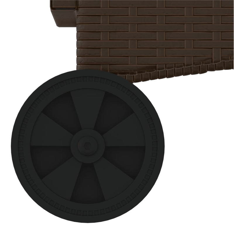 vidaXL PE Rattan Steel Foam Polyester Sun Lounger in Brown