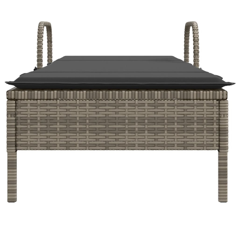 vidaXL PE Rattan Steel Polyester Sun Lounger in Gray