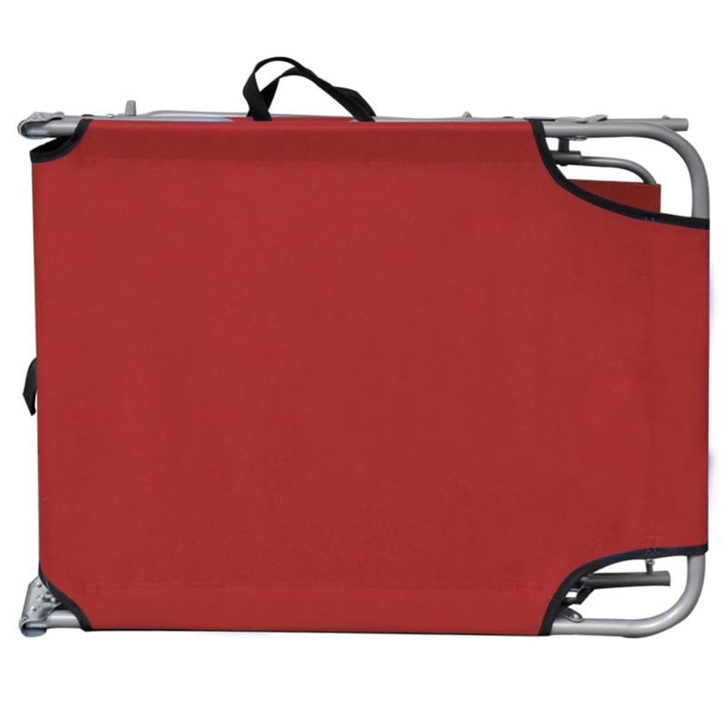 vidaXL Polyester Fabric Powder-Coated Steel Standard Sun Lounger in Red