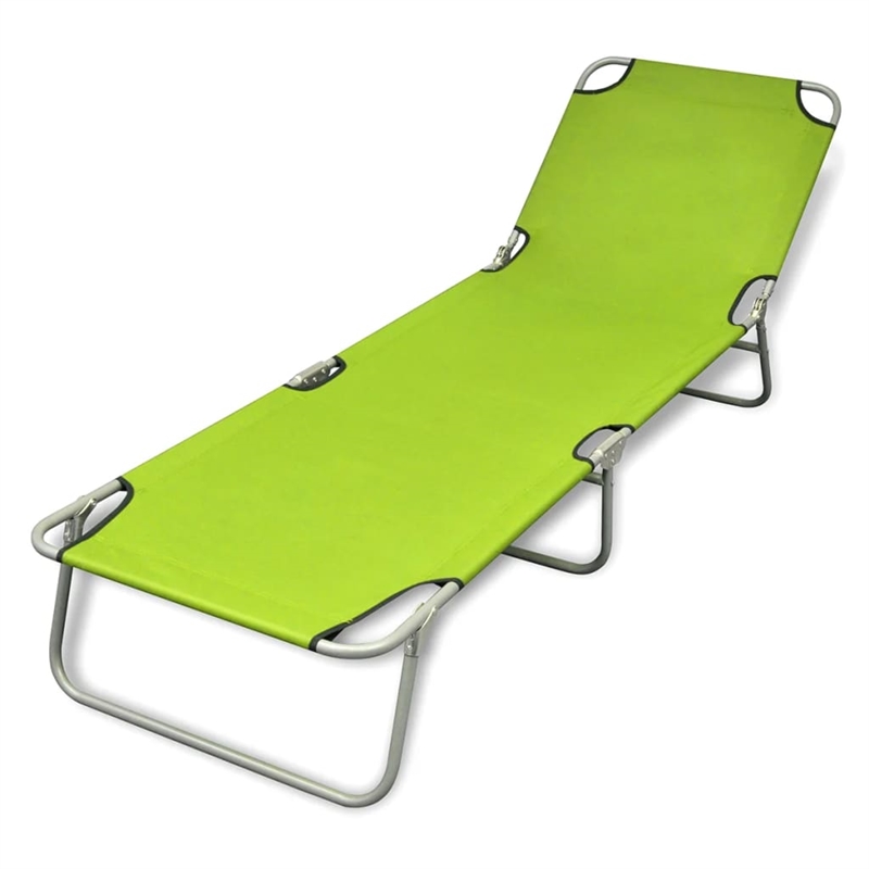 vidaXL Polyester One-Size Foldable Sun Lounger in Apple Green